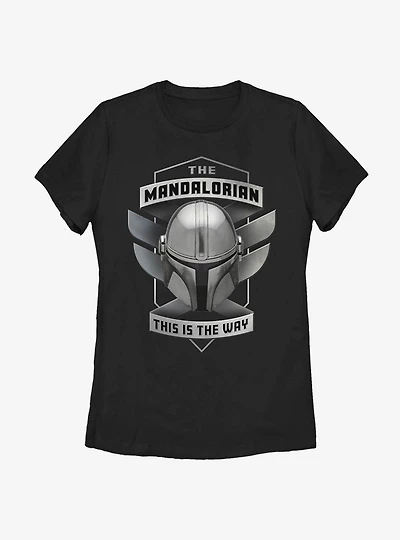 Star Wars The Mandalorian Helmet Emblem Womens T-Shirt