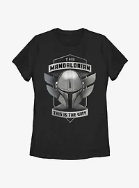 Star Wars The Mandalorian Helmet Emblem Womens T-Shirt