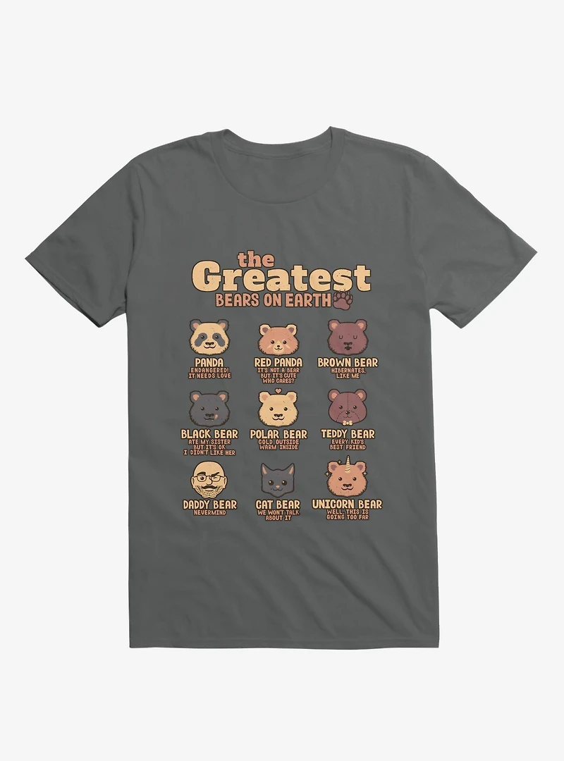 Greatest Bears Daddy Charcoal Grey T-Shirt