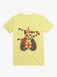 Happy Birthday Panda Corn Silk Yellow T-Shirt