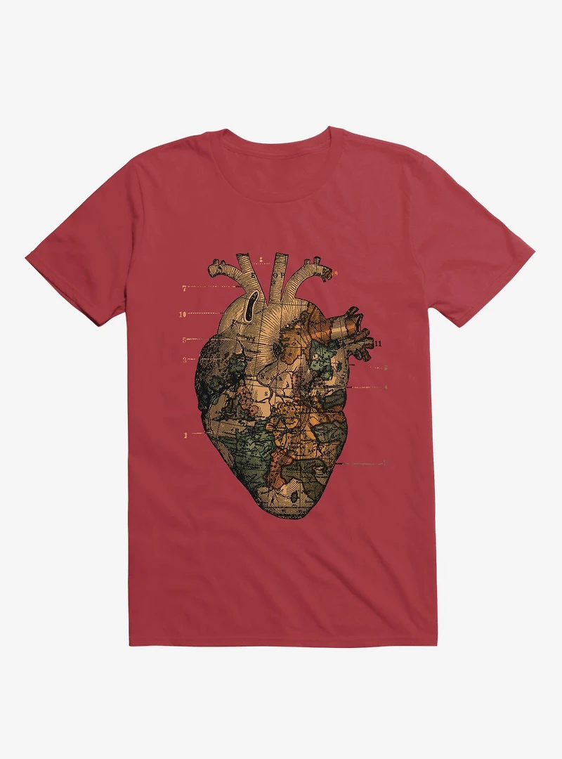 I'll Find You Heart World Map Red T-Shirt