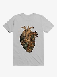 I'll Find You Heart World Map Ice Grey T-Shirt
