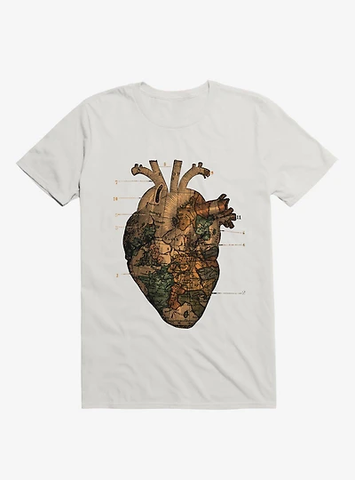 I'll Find You Heart World Map White T-Shirt