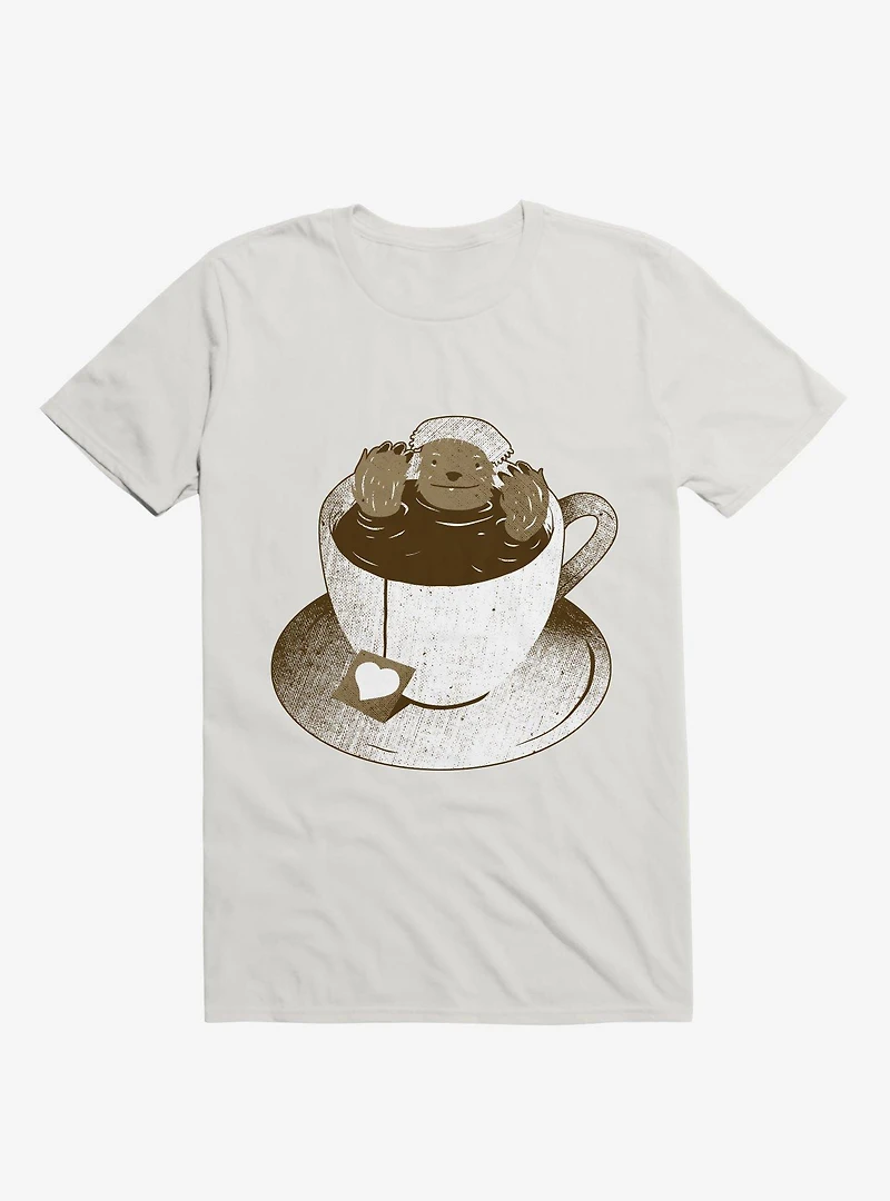 Monday Bath Sloth Coffee White T-Shirt