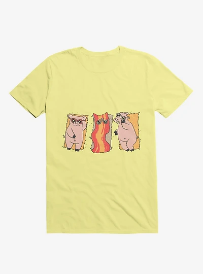 Sunscreen Pigs And Bacon Corn Silk Yellow T-Shirt