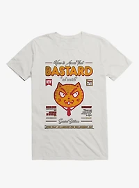 Avoid That Bastard At Work Cat Magazine White T-Shirt
