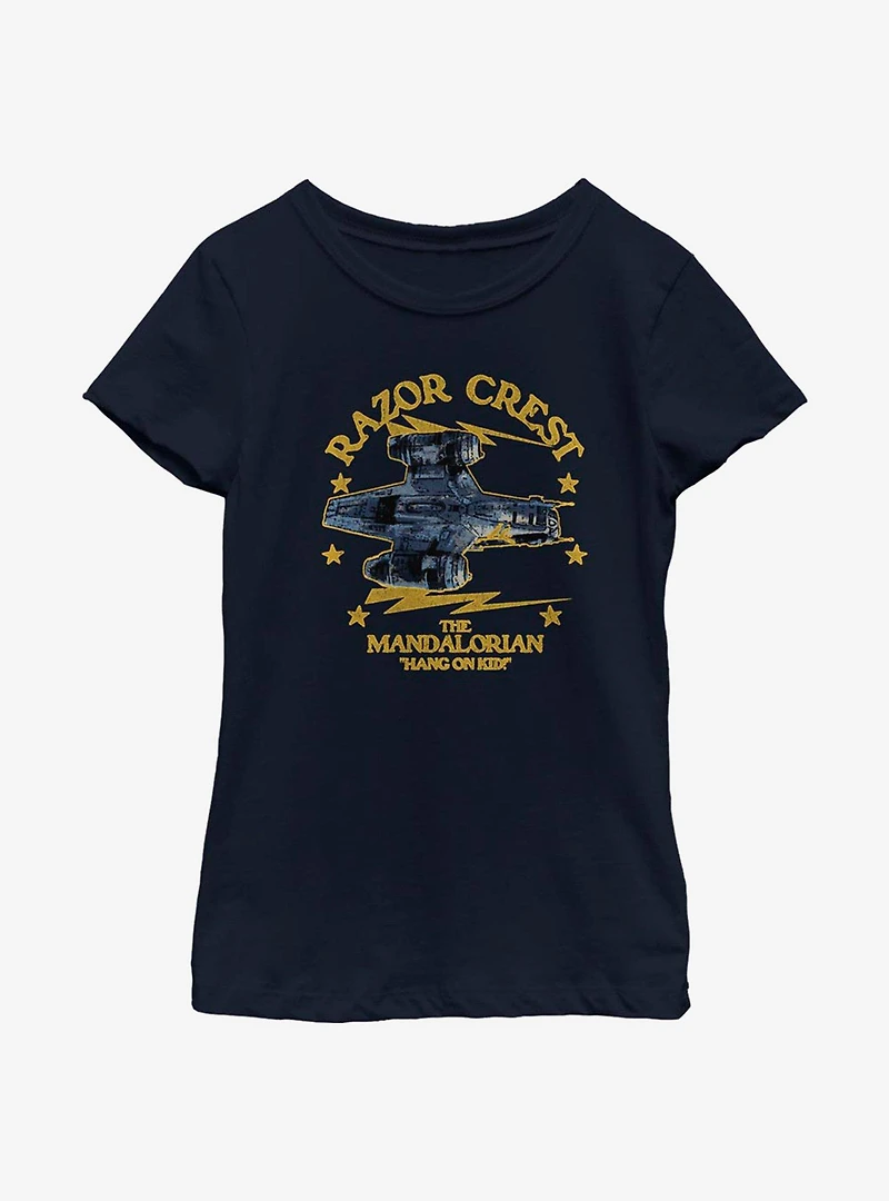 Star Wars The Mandalorian Razor Crest Hang On Kid Youth Girls T-Shirt