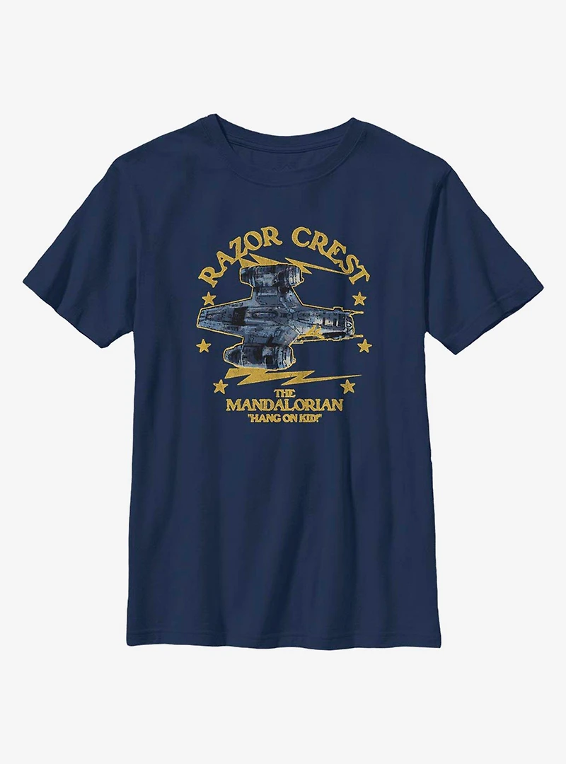 Star Wars The Mandalorian Razor Crest Hang On Kid Youth T-Shirt