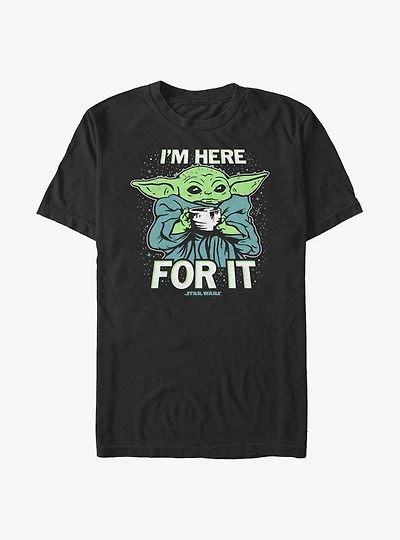 Star Wars The Mandalorian Child Here For It T-Shirt