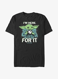 Star Wars The Mandalorian Child Here For It T-Shirt