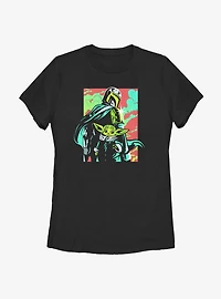 Star Wars The Mandalorian Child Neon Mando Womens T-Shirt