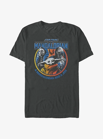Star Wars The Mandalorian Child Retro Bright T-Shirt