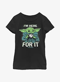 Star Wars The Mandalorian Child Here For It Youth Girls T-Shirt