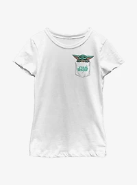 Star Wars The Mandalorian Child Cute Faux Pocket Youth Girls T-Shirt