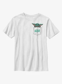 Star Wars The Mandalorian Child Cute Faux Pocket Youth T-Shirt