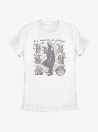 Star Wars The Mandalorian Child His Name Floral Womens T-Shirt