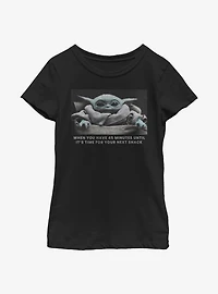 Star Wars The Mandalorian Child Waiting Youth Girls T-Shirt