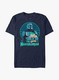 Star Wars The Mandalorian And Child Stripes T-Shirt