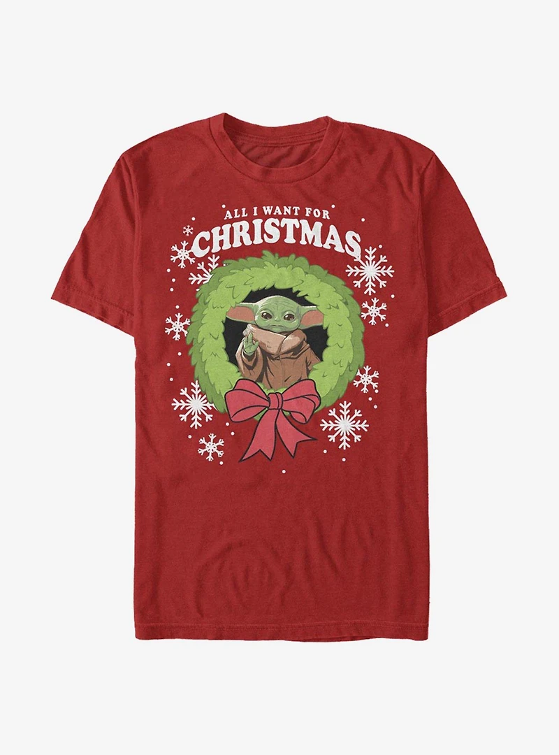 Star Wars The Mandalorian Child Wreath T-Shirt