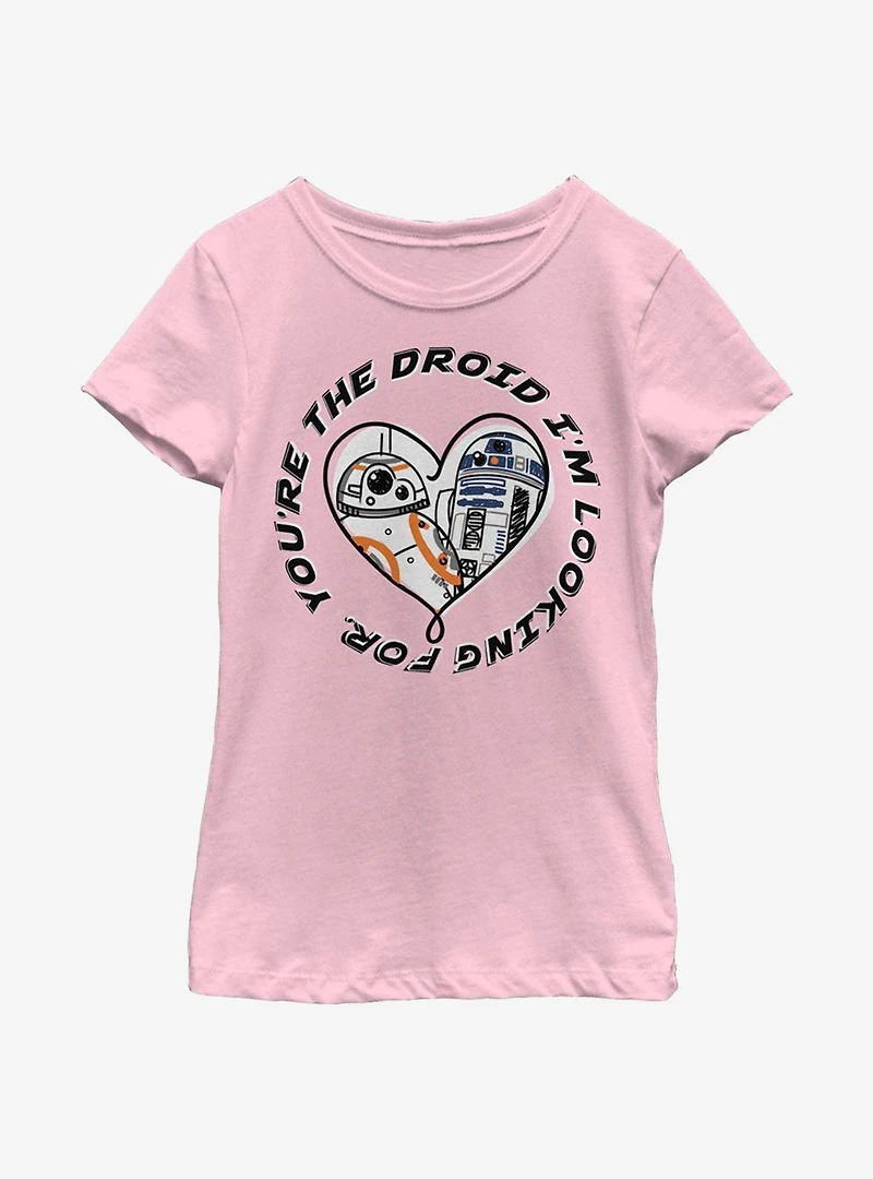 Star Wars: The Last Jedi You're Droid Heart Youth Girls T-Shirt