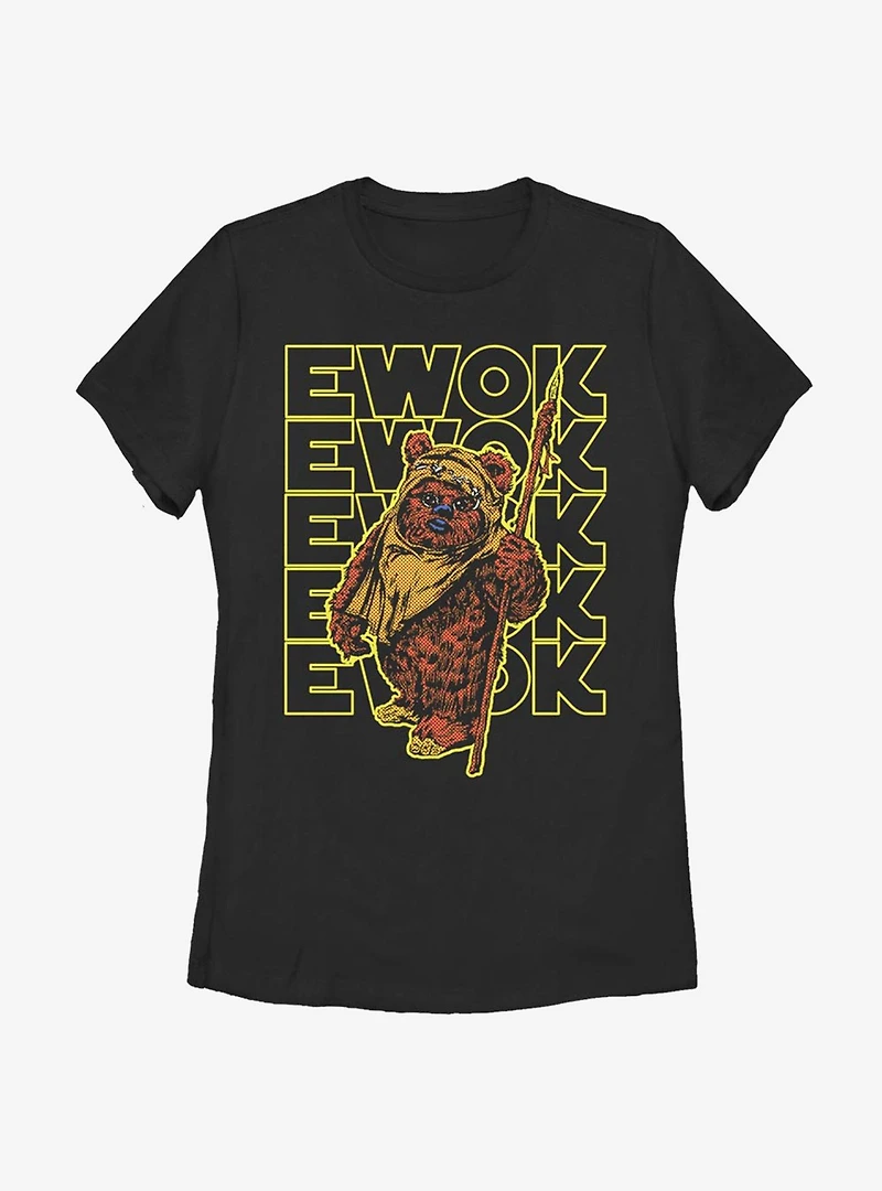 Star Wars Retro Multiple Ewok Womens T-Shirt