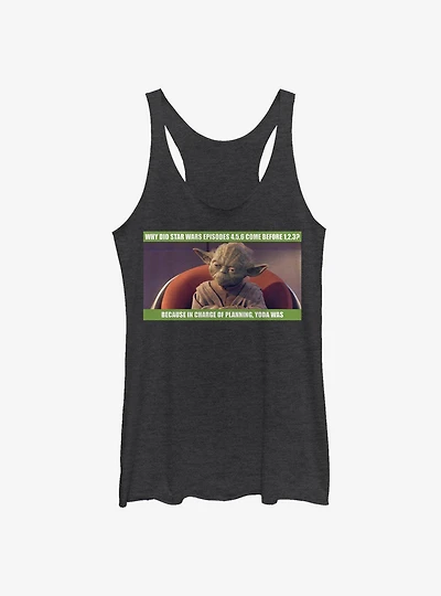 Star Wars Yoda Planning Tank Top