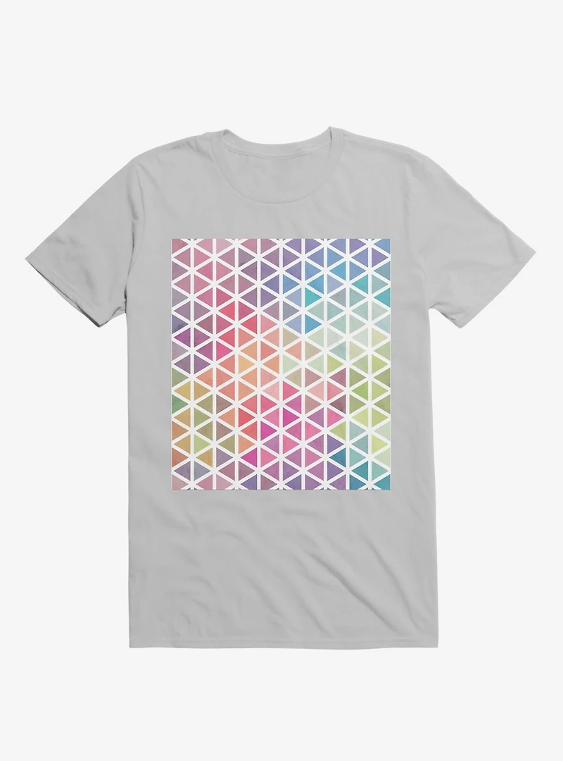 Geometric Fractal Triangles Bubblegum Rain T-Shirt
