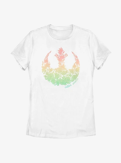 Star Wars Light Rainbow Rebel Logo Womens T-Shirt
