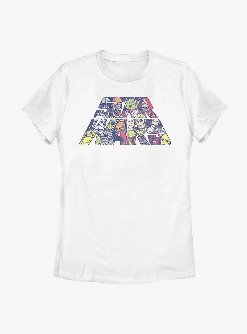 Star Wars Slant Characters Womens T-Shirt