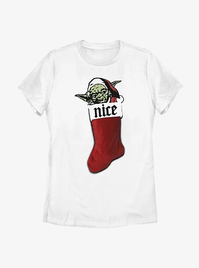 Star Wars Christmas Stocking Yoda Womens T-Shirt