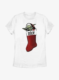 Star Wars Christmas Stocking Yoda Womens T-Shirt