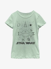 Star Wars Ships Burst Youth Girls T-Shirt