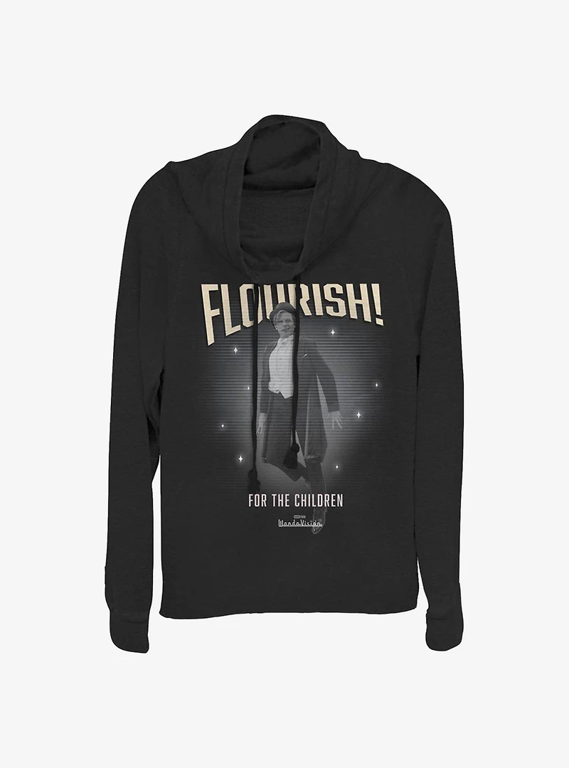 Marvel WandaVision Flourish Vision Cowlneck Long-Sleeve Girls Top