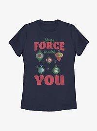Star Wars Merry Force Decorations Womens T-Shirt