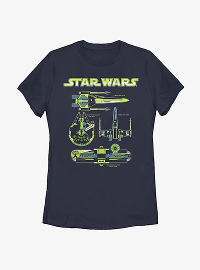 Star Wars Ship Specs Womens T-Shirt