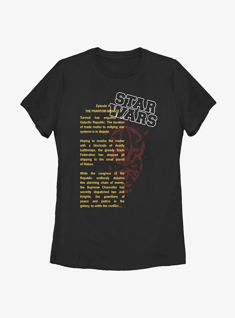 Star Wars Darth Maul Crawl Womens T-Shirt