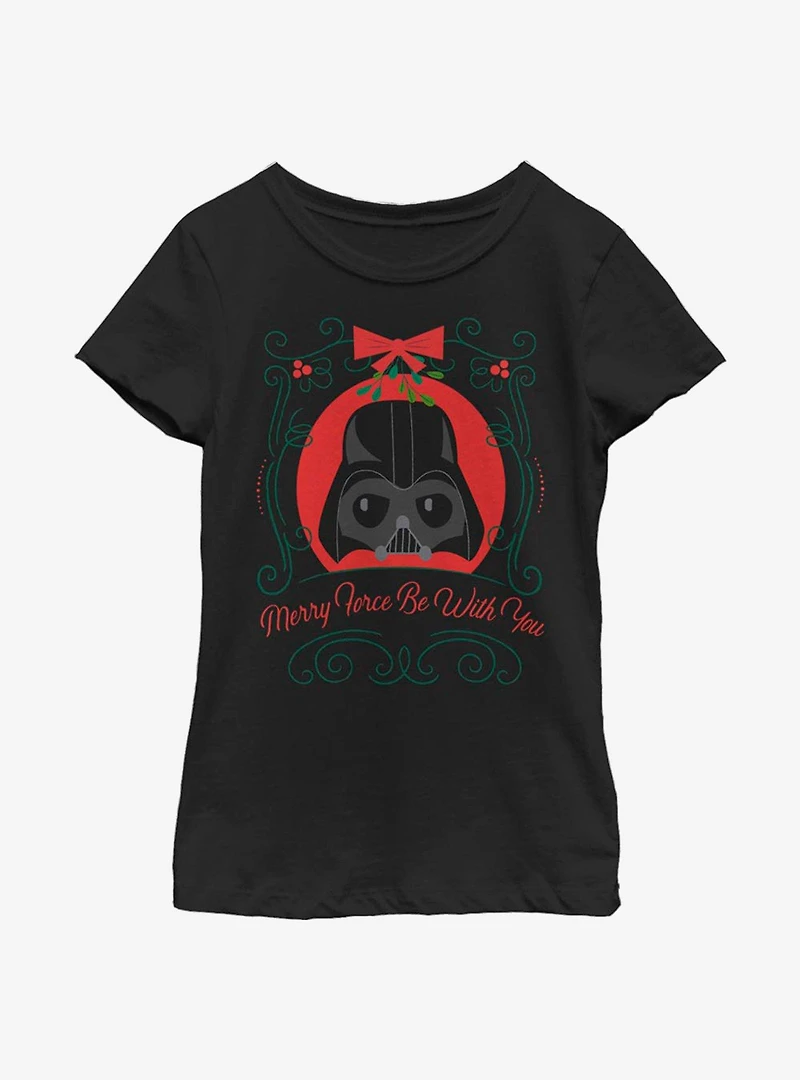 Star Wars Merry Force Be With You Darth Vader Youth Girls T-Shirt