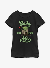 Star Wars Yoda One For Me Tiny Heart Youth Girls T-Shirt