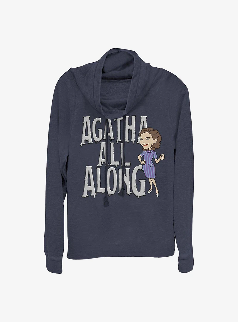 Marvel WandaVision Agatha All Along Cowlneck Long-Sleeve Girls Top