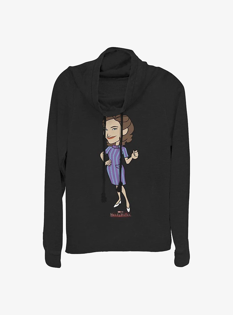 Marvel WandaVision Retro Agatha Cowlneck Long-Sleeve Girls Top