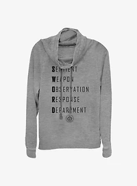Marvel WandaVision S.W.O.R.D Acronym Cowlneck Long-Sleeve Girls Top