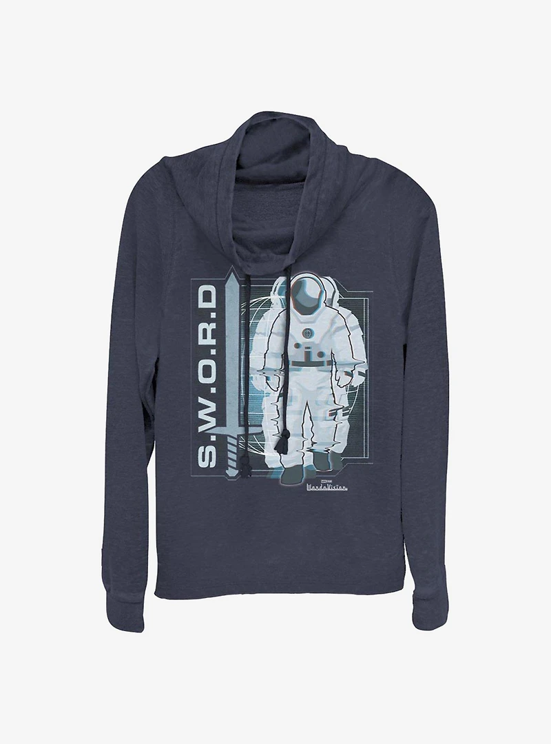 Marvel WandaVision S.W.O.R.D Glitch Cowlneck Long-Sleeve Girls Top