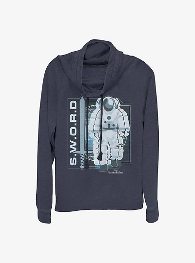 Marvel WandaVision S.W.O.R.D Glitch Cowlneck Long-Sleeve Girls Top