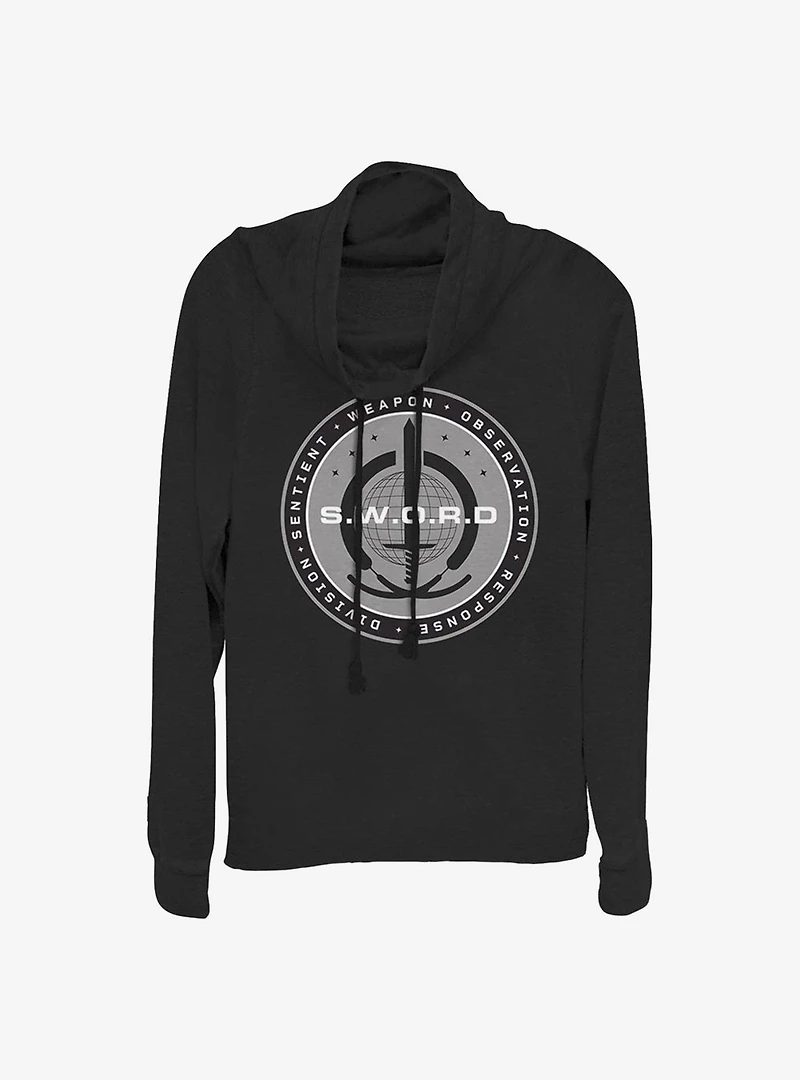 Marvel WandaVision S.W.O.R.D Logo Cowlneck Long-Sleeve Girls Top