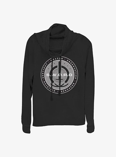 Marvel WandaVision Logo S.W.O.R.D Cowlneck Long-Sleeve Girls Top