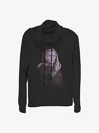 Marvel WandaVision Wanda Video Glitch Overlay Cowlneck Long-Sleeve Girls Top