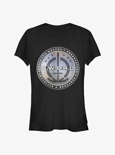 Marvel WandaVision Emblem S.W.O.R.D Logo Girls T-Shirt