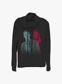 Marvel WandaVision Glitched Couple Vision Cowlneck Long-Sleeve Girls Top