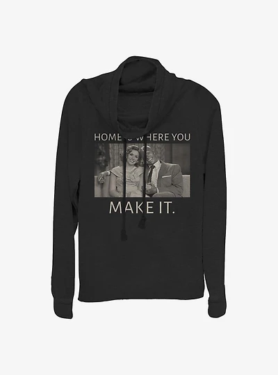 Marvel WandaVision Home Is Where You Make It Cowlneck Long-Sleeve Girls Top