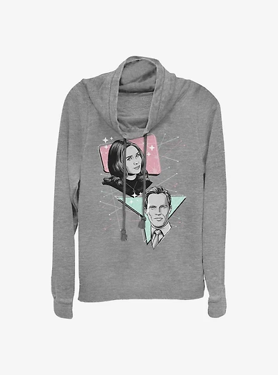 Marvel WandaVision Pastel 50's Retro Cowlneck Long-Sleeve Girls Top